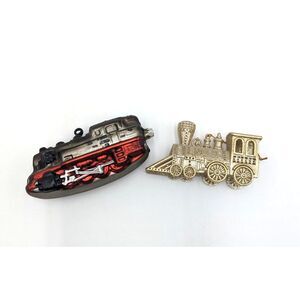 Train Locomotive Christmas Tree Ornament Lot of‎ 2